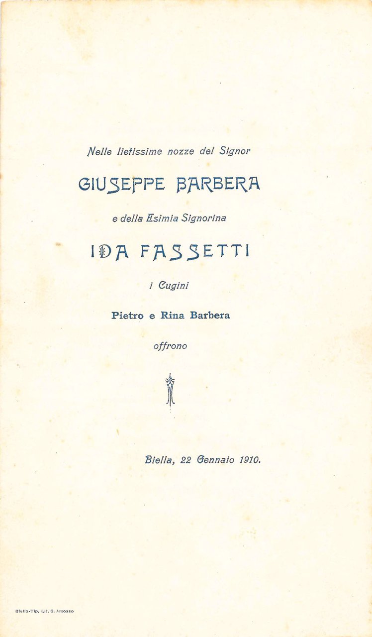 Nelle lietissime nozze del Signor Giuseppe Barbera e della Esimia … | Immagine principale