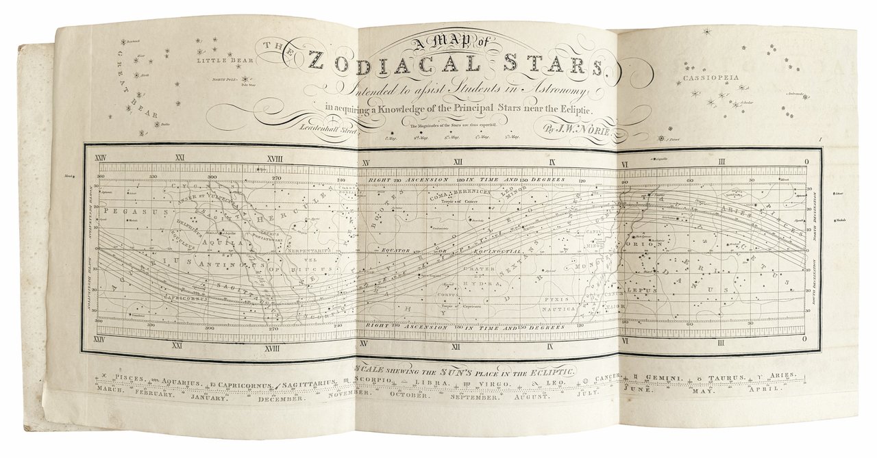 Norie's set of celestial maps for finding the principal stars … | Immagine principale