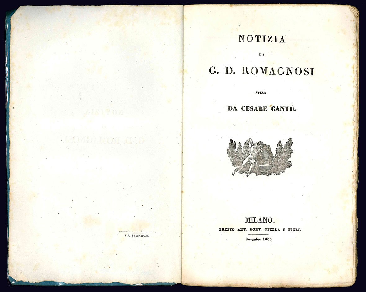 Notizia di G. D. Romagnosi stesa da Cesare Cantù.