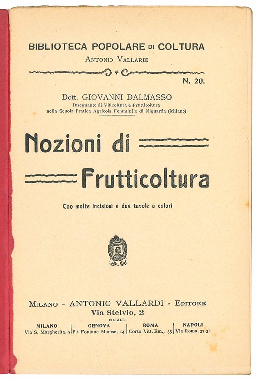 Nozioni di frutticoltura.