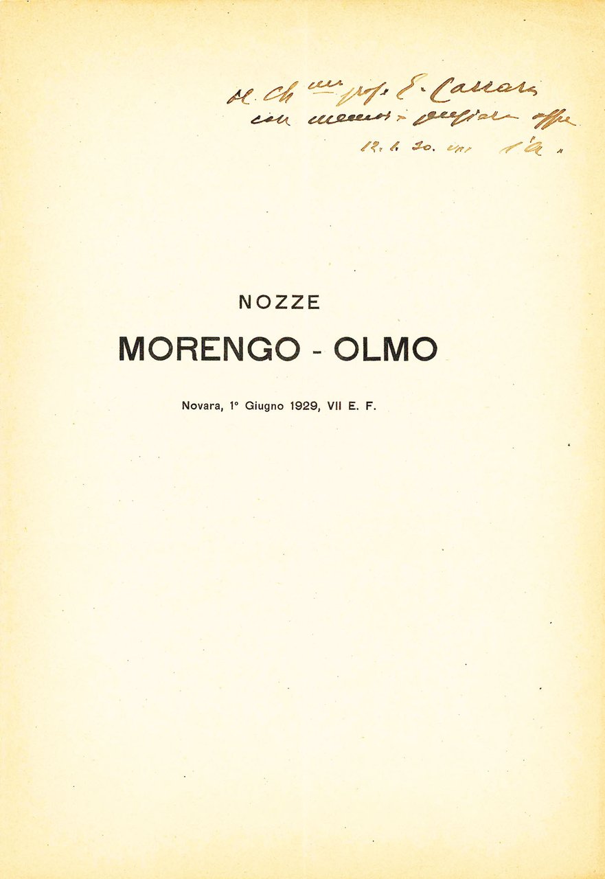 Nozze Morengo - Olmo. Storia di una epigrafe. | Immagine principale