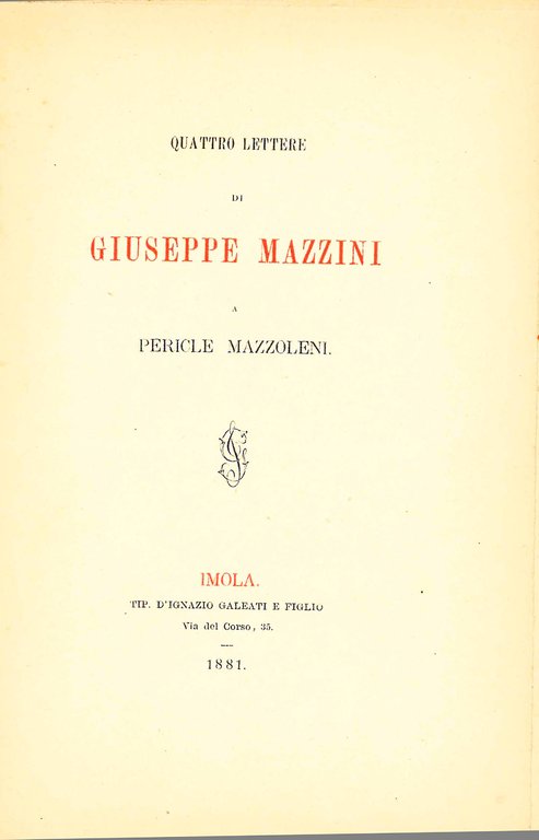 Nozze Sbriscia Fioretti - Ghislieri. Quattro lettere di Giuseppe Mazzini … | Immagine Gallery 2