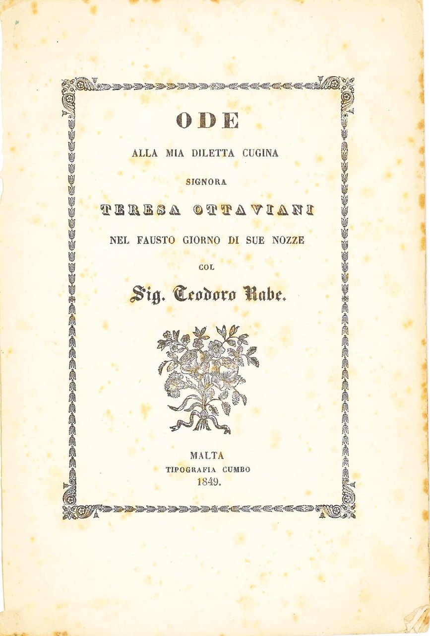 Ode alla mia diletta cugina signora Teresa Ottaviani nel fausto … | Immagine principale