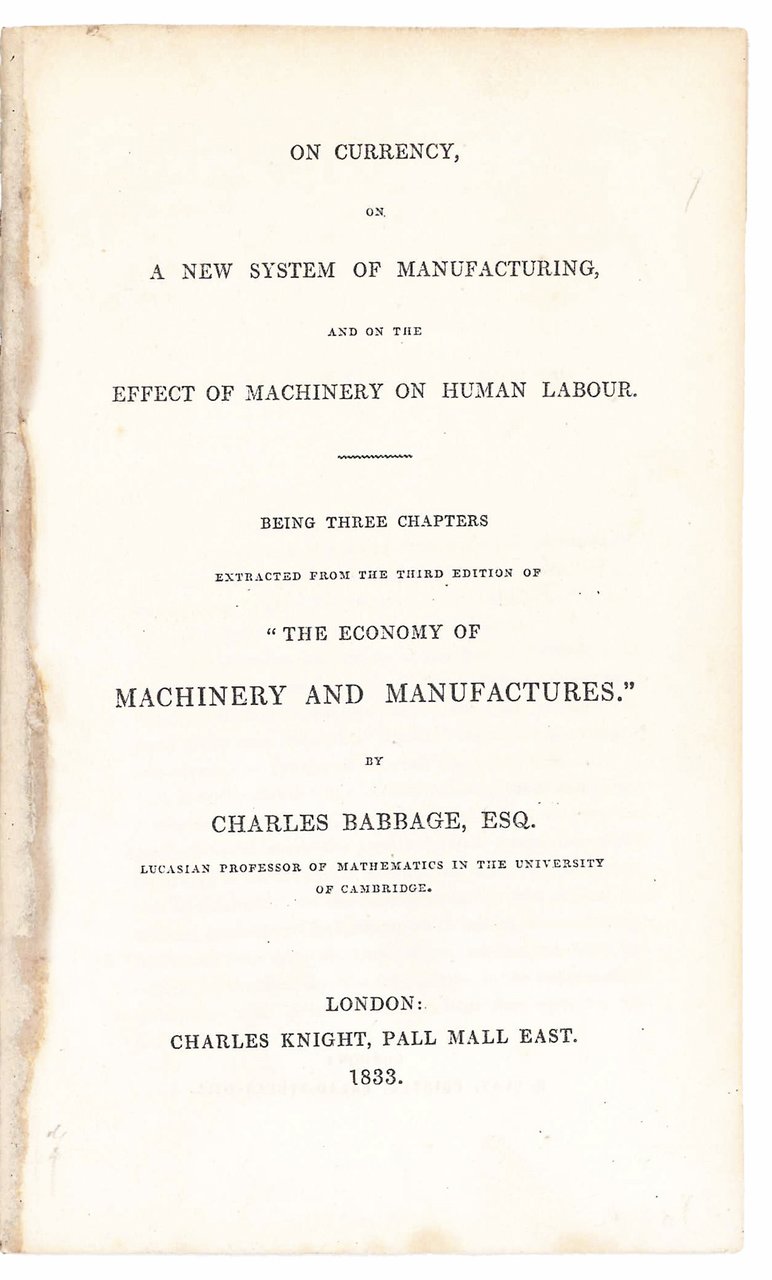 On currency, on a new system of manufacturing, and on … | Immagine principale