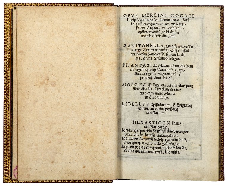 Opus Merlini Cocaii Poetae Mantuani Macaronicorum, totum in pristinam formam …