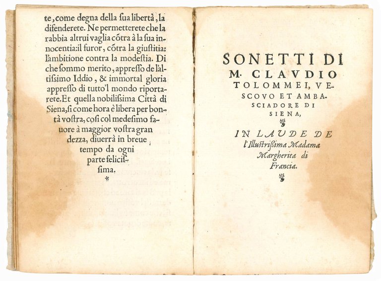 Oratione di M. Claudio Tolommei, ambasciador di Siena: recitata dinanzi …