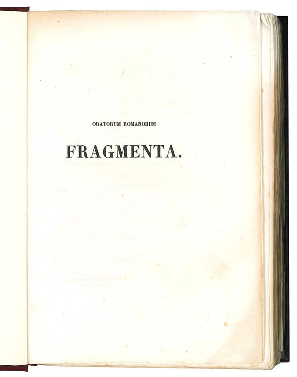 Oratorum Romanorum fragmenta ab Appio inde Caeco usque ad Q. …