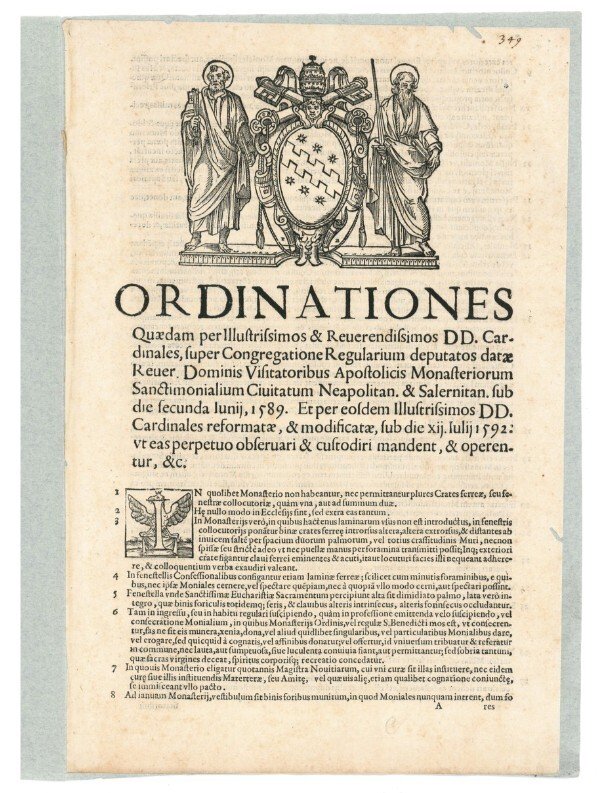 Ordinationes quaedam per illustrissimos &amp; reverendissimos dd. cardinales, super Congregatione …