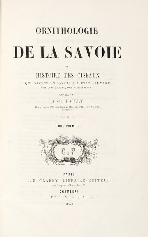 Ornithologie de la Savoie ou Histoire des oiseaux qui vivent …