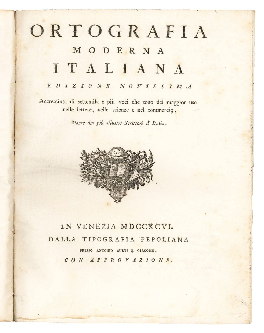 Ortografia moderna italiana. | Immagine principale