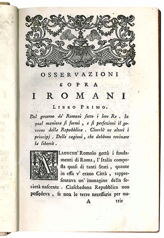 Osservazioni sopra i Romani (tomo I e II). (legati con:) …