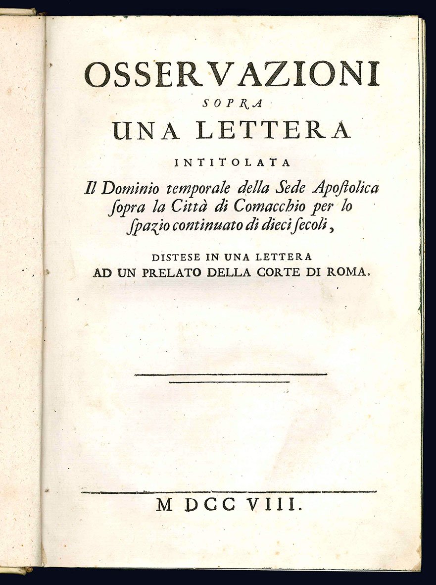 Osservazioni sopra una lettera intitolata Il Dominio temporale della Sede …