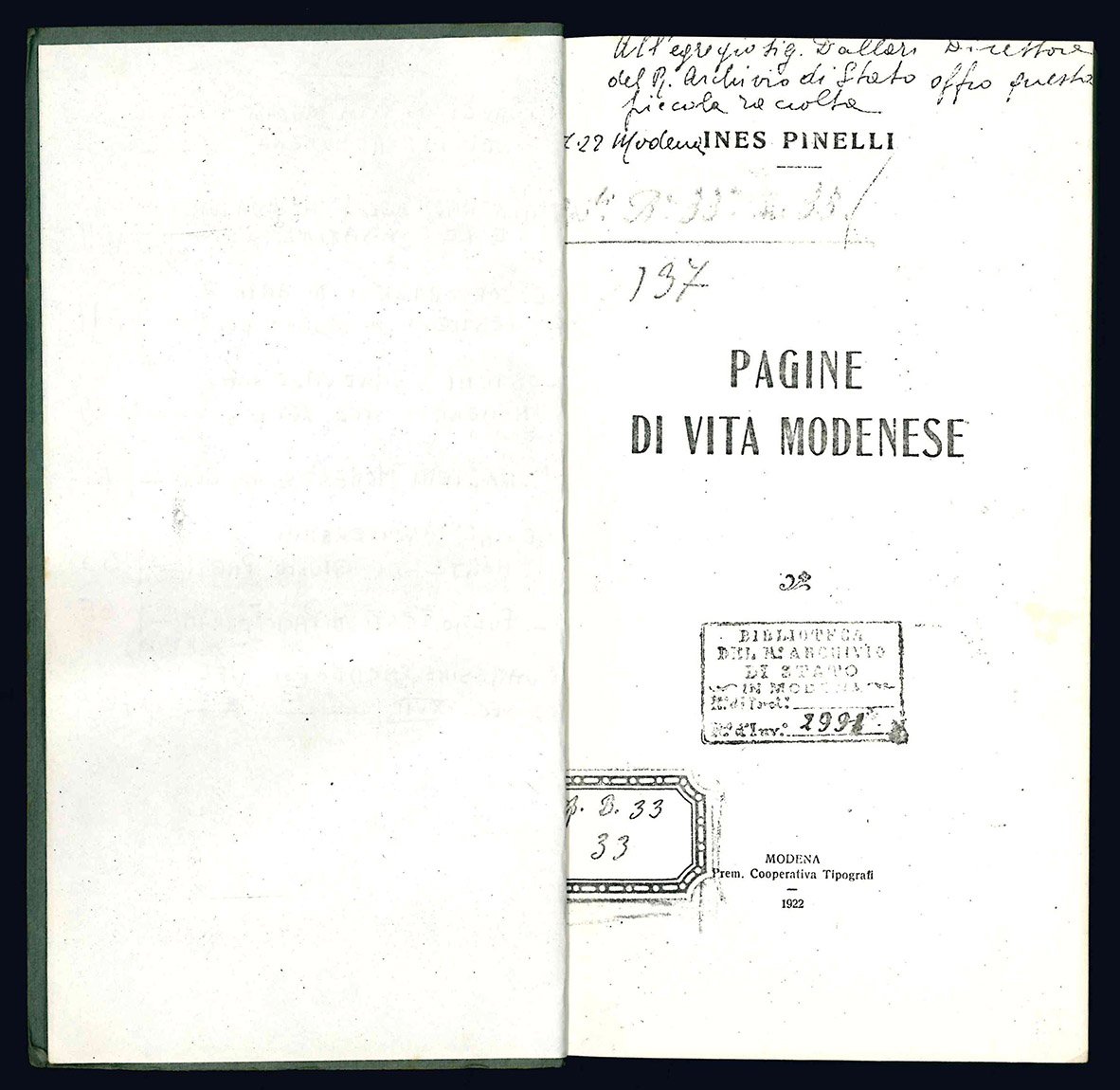 Pagine di vita modenese.