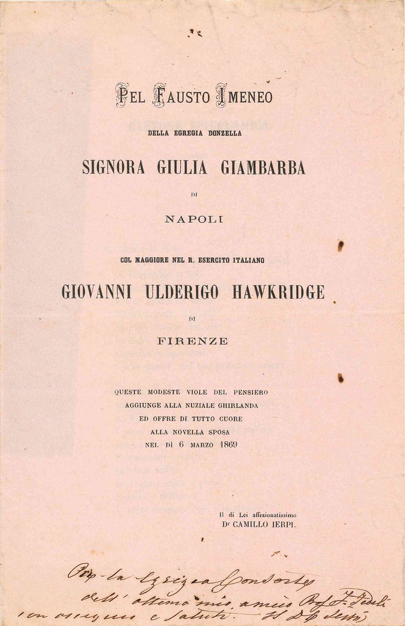 Pel Fausto Imeneo della egregia donzella signora Giulia Giambarba di … | Immagine principale
