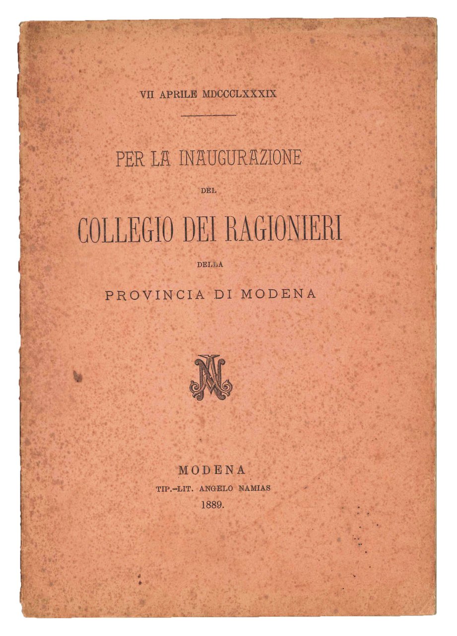 Per la inaugurazione del collegio dei Ragionieri della provincia di … | Immagine principale