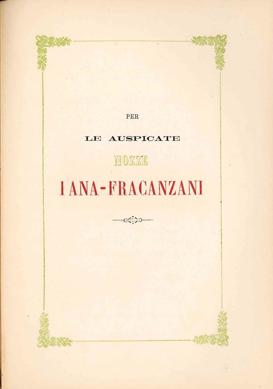Per le auspicate nozze Iana - Fracanzani. | Immagine principale