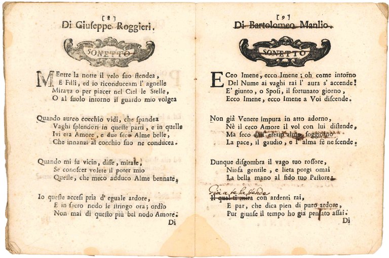 Per le felicissime nozze del nobil'uomo il Sig. Paolo Barlocci … | Immagine Gallery 2