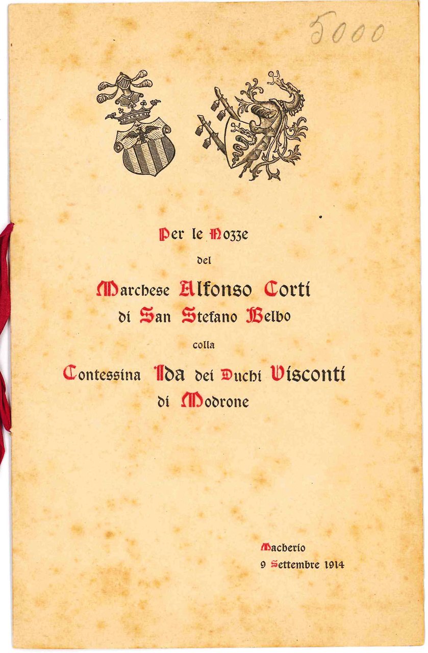 Per le Nozze del Marchese Alfonso Corti di San Stefano … | Immagine principale