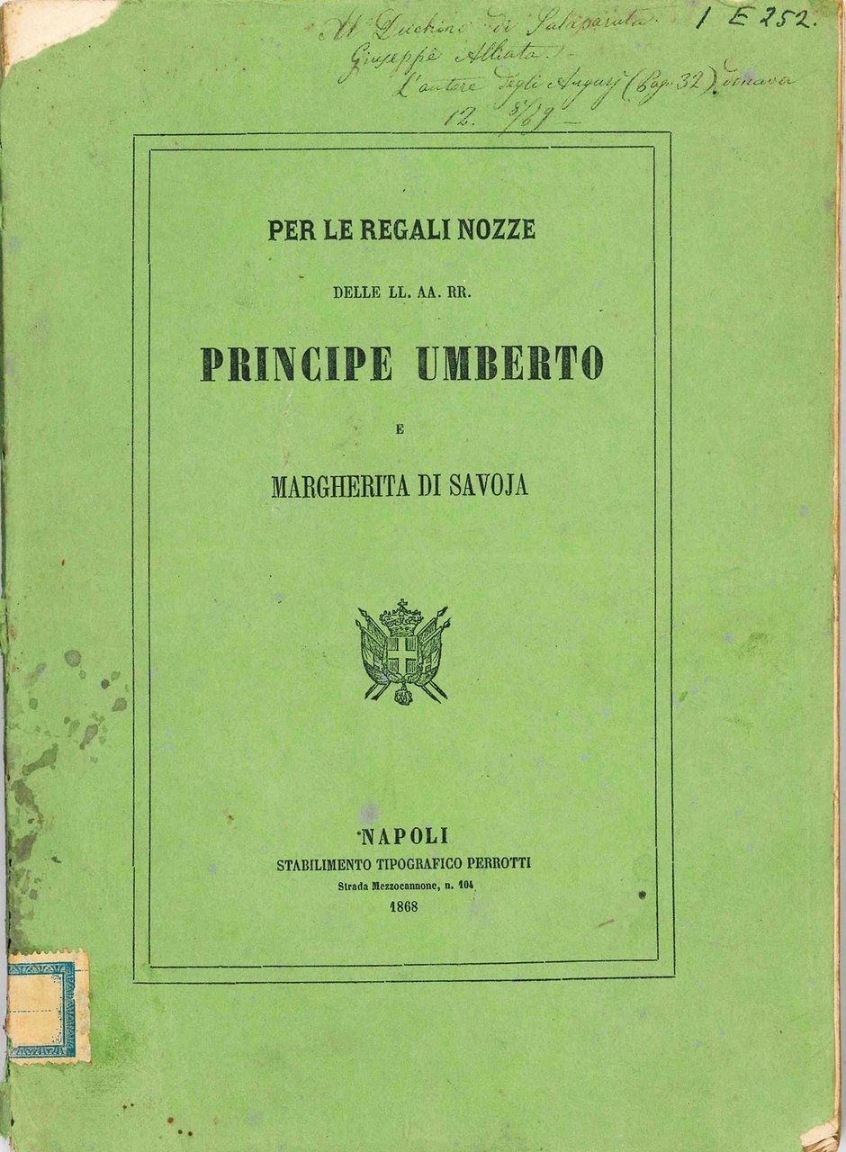 Per le regali nozze delle LL. AA. RR. Principe Umberto … | Immagine principale