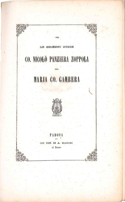 Per le solenni nozze Co. Nicolò Panzieri Zoppola con Maria … | Immagine Gallery 2