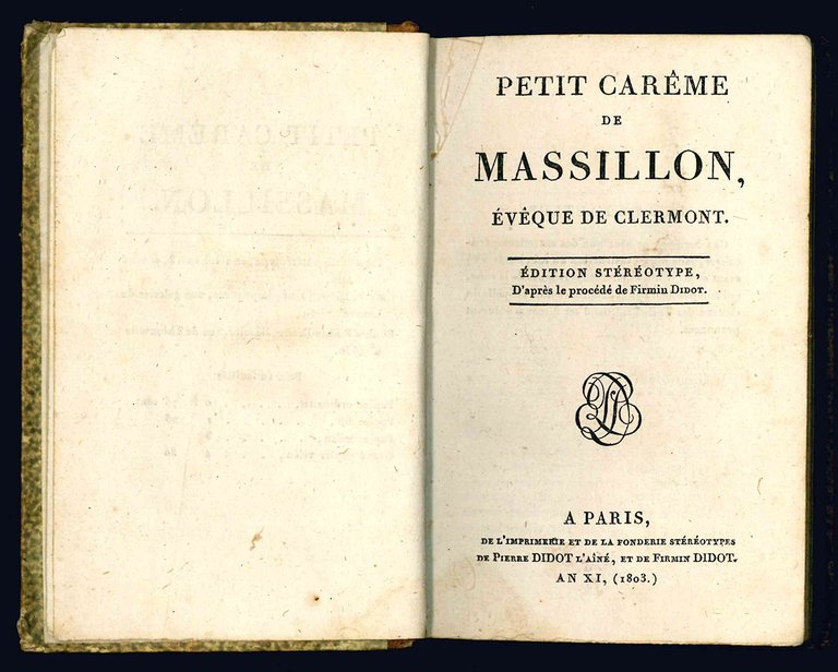 Petit carême de Massillon, évêque de Clermont. Edition stéréotype d'après … | Immagine Gallery 1