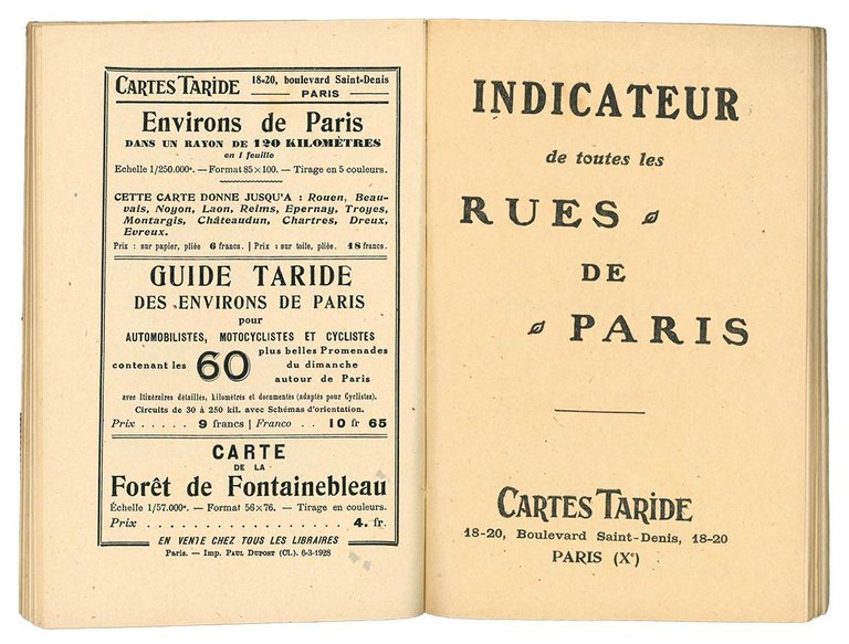 Plan &amp; guide de Paris avec Indicateur des Rues. Circuits …