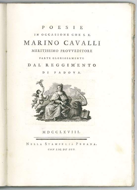 Poesie in occasione che s.e. Marino Cavalli meritissimo provveditore parte …