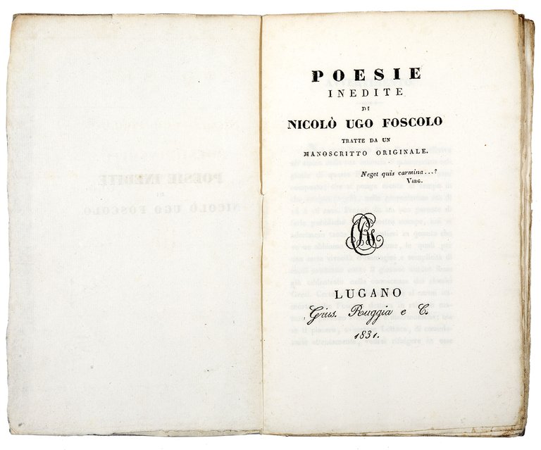 Poesie inedite di Nicolò Ugo Foscolo tratte da un manoscritto …