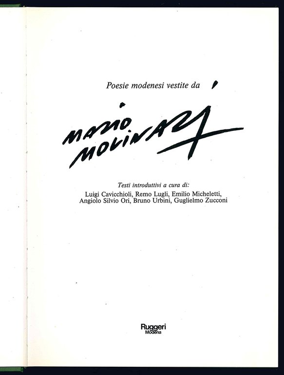 Poesie modenesi vestite da M. Molinari. Testi introduttivi a cura …