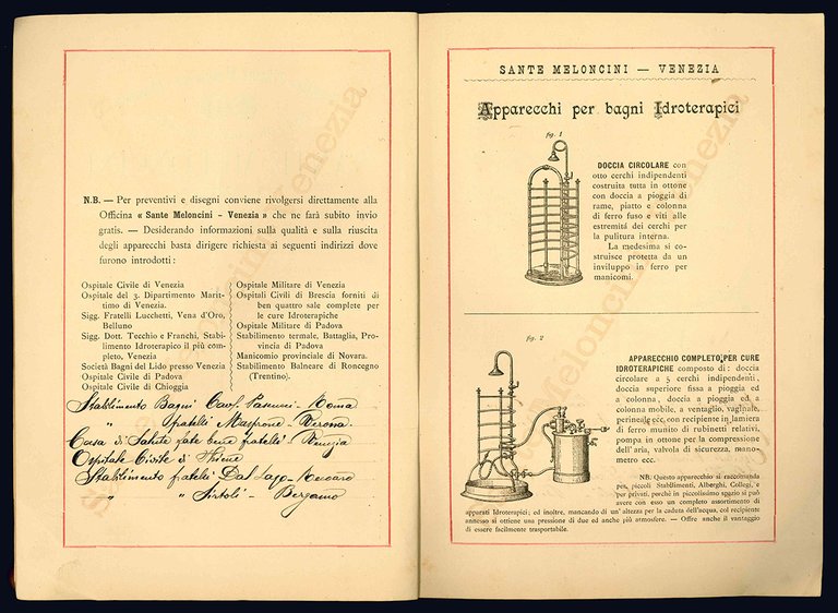 Premiata officina meccanica-idraulica con fonderia in metalli. Catalogo illustrato.