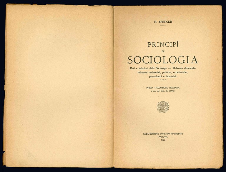 Principi di sociologia. Dati e induzioni della sociologia - Relazioni …