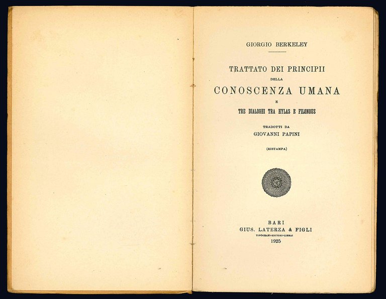 Principii della conoscenza e tre dialoghi tra Hylas e Filonous. …
