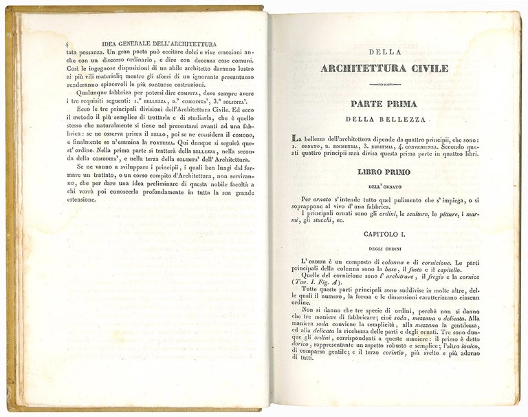 Principj di architettura civile di Francesco Milizia. Prima edizione milanese …