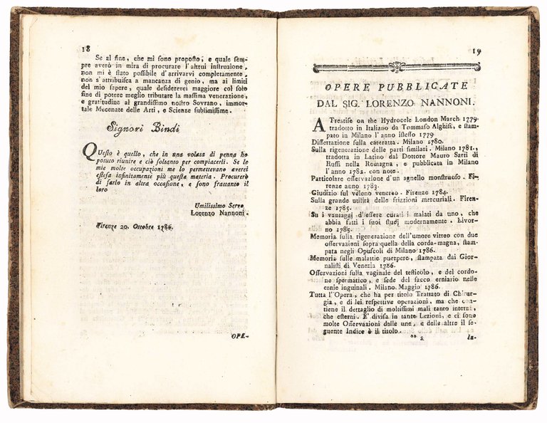Prospetto delle opere pubblicate dal signor Lorenzo Nannoni chirurgo della … | Immagine Gallery 4