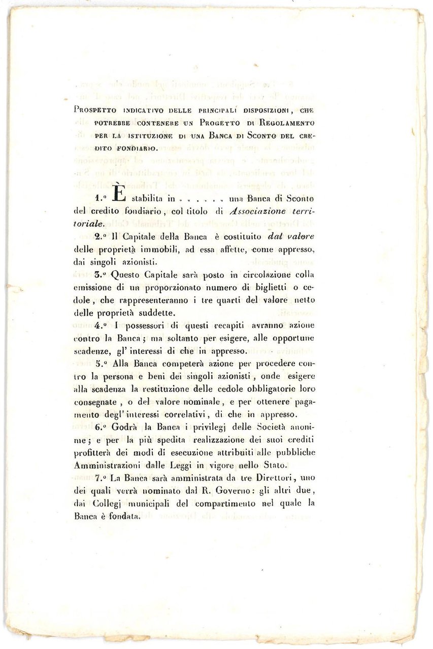 Prospetto indicativo delle principali disposizioni, che potrebbe contenere un progetto …