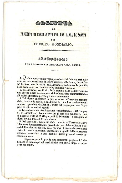 Prospetto indicativo delle principali disposizioni, che potrebbe contenere un progetto …