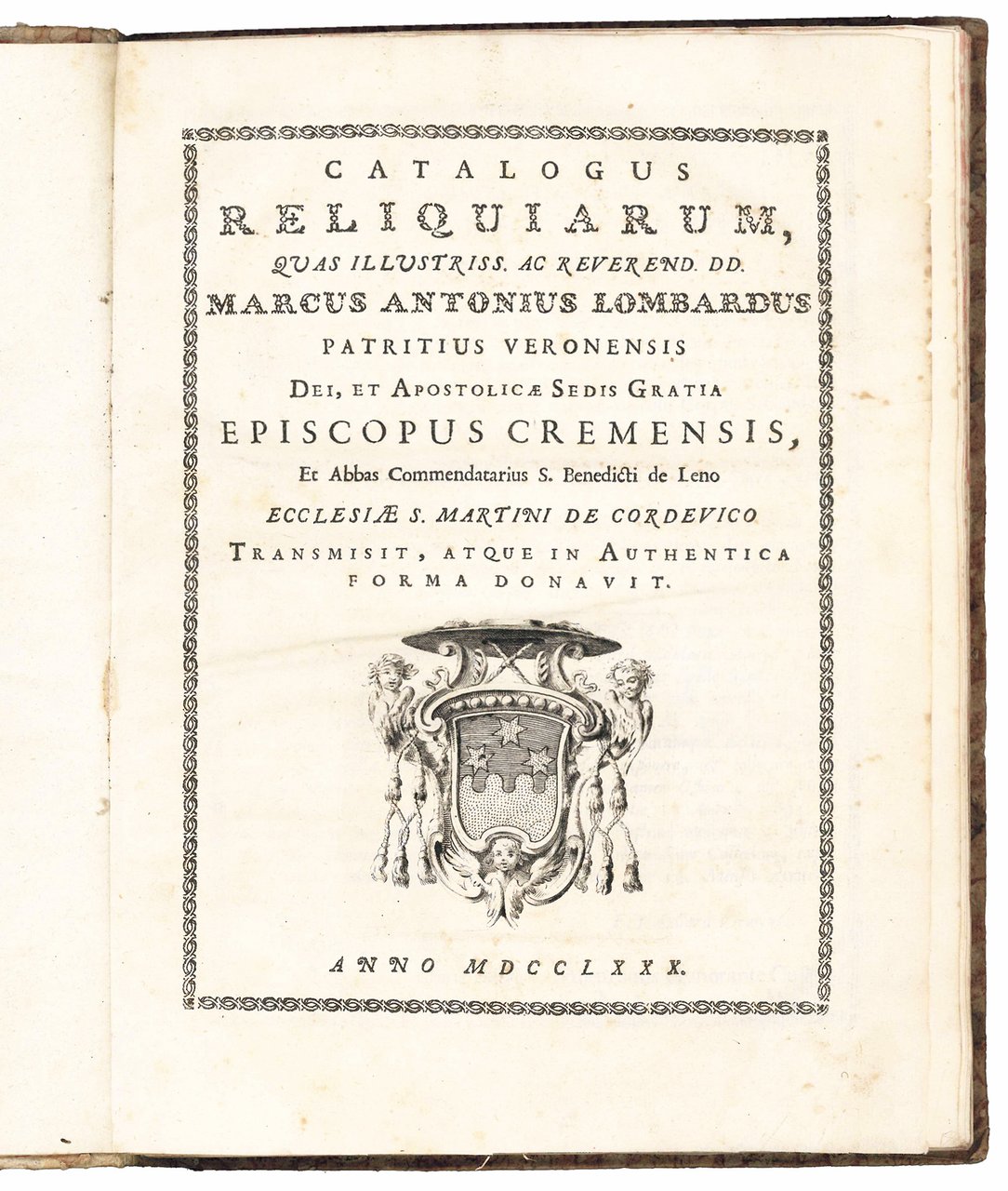 quas Illustriss. ac Reverend. DD. Marcus Antonius Lombardus Patritius Veronensis … | Immagine principale