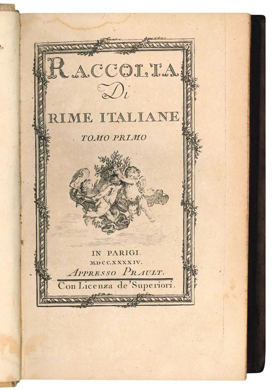 Raccolta di rime italiane. Tomo primo [-secondo] | Immagine Gallery 3