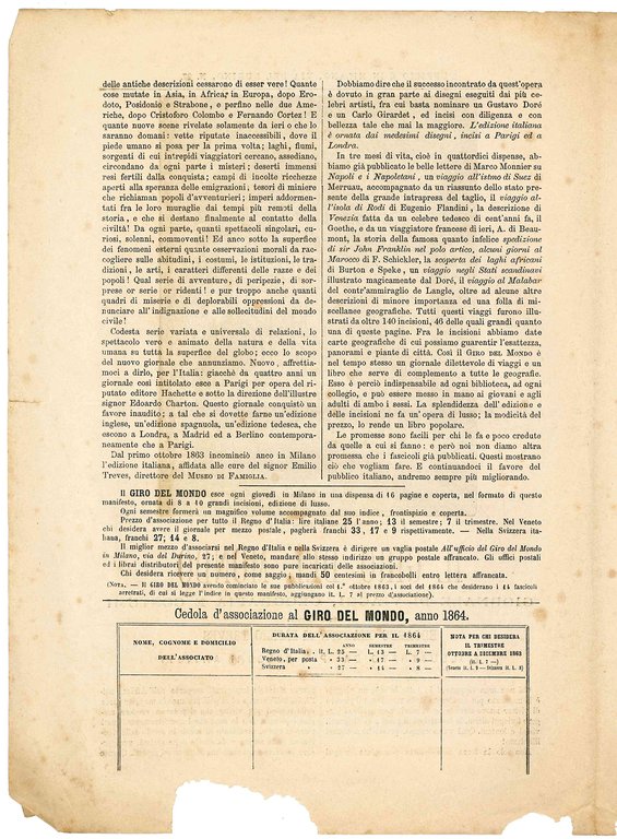 Raccolta di tre avvisi editoriali italiani dell'Ottocento