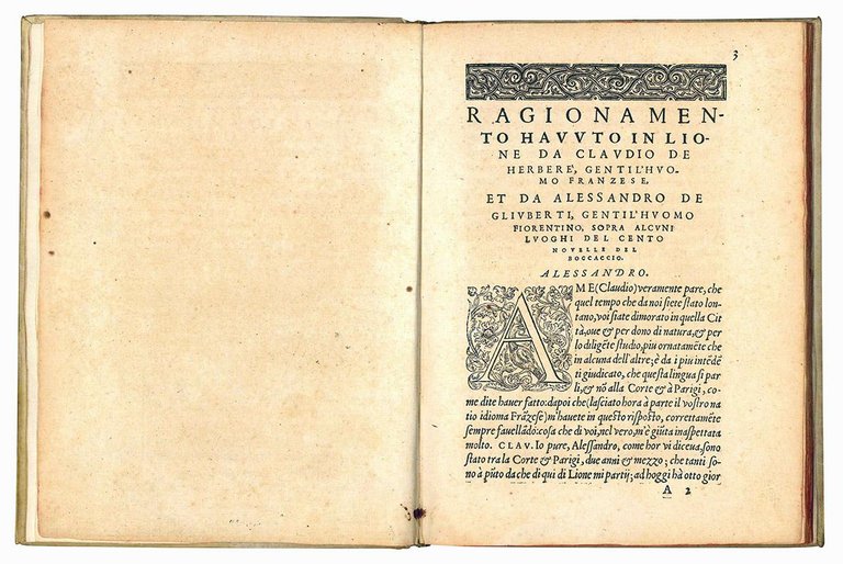 Ragionamento havuto in Lione, da Claudio de Herberé gentil'huomo franzese, …