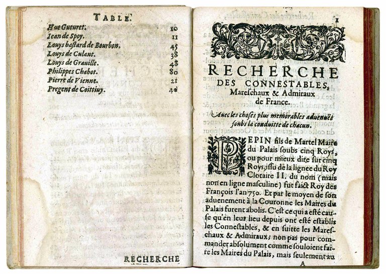 Recherche des connestables, mereschaux, et Admiraux de France. Contenant les …