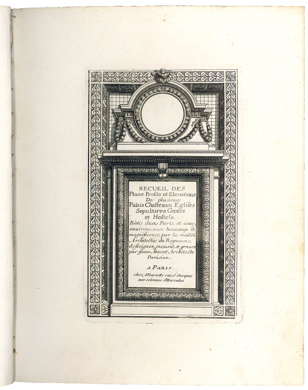 Recueil des plans profils et elevations des plusieurs palais chasteaux …