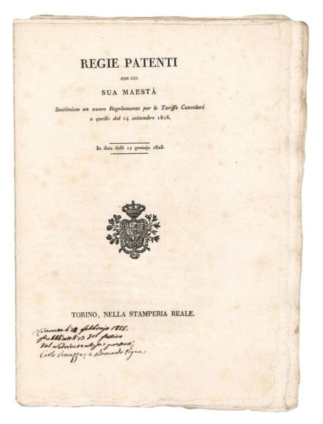 Regie patenti con cui sua maestà sostituisce un nuovo Regolamento …