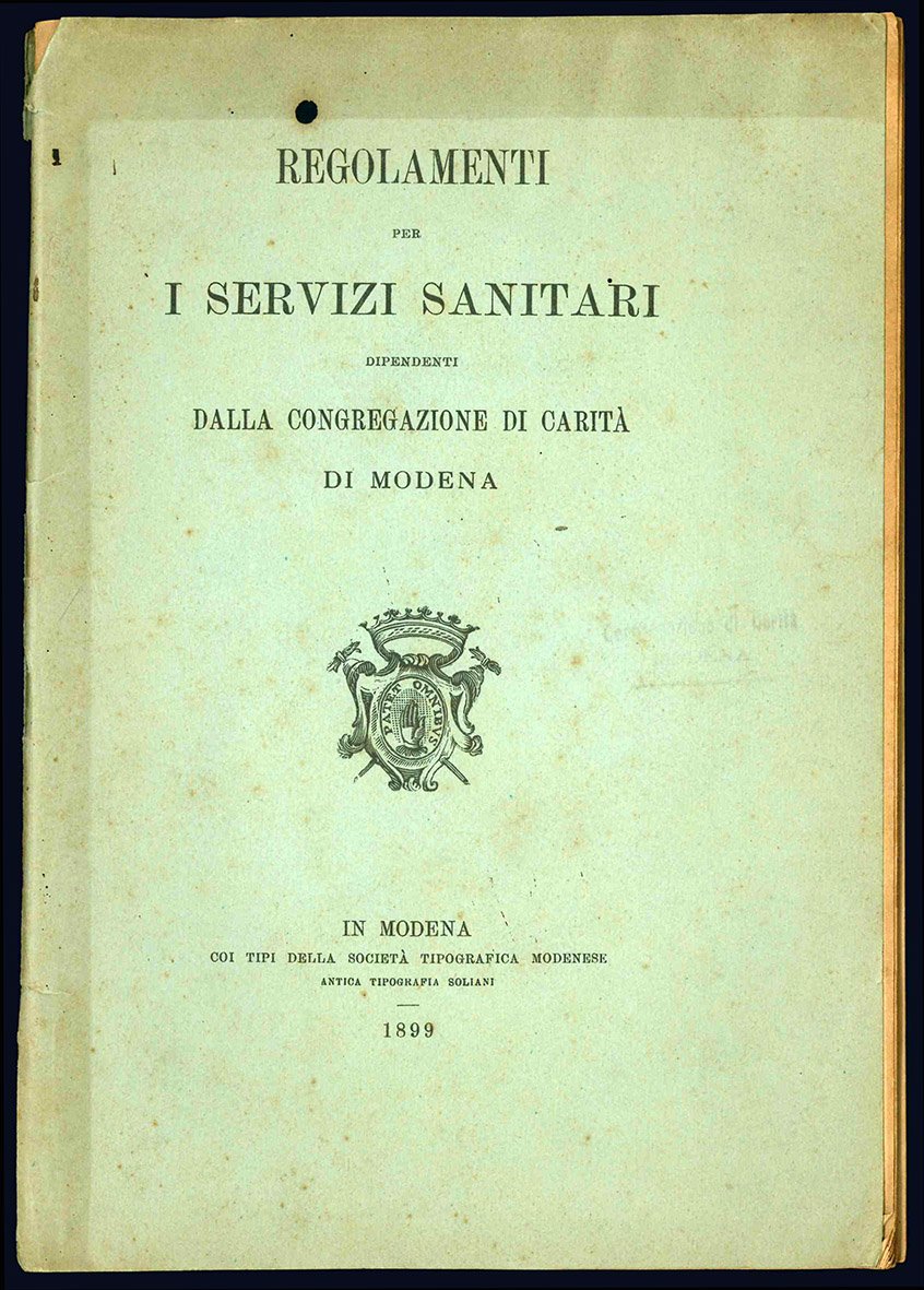 Regolamenti per i servizi sanitari dipendenti dalla Congregazione di Carità …
