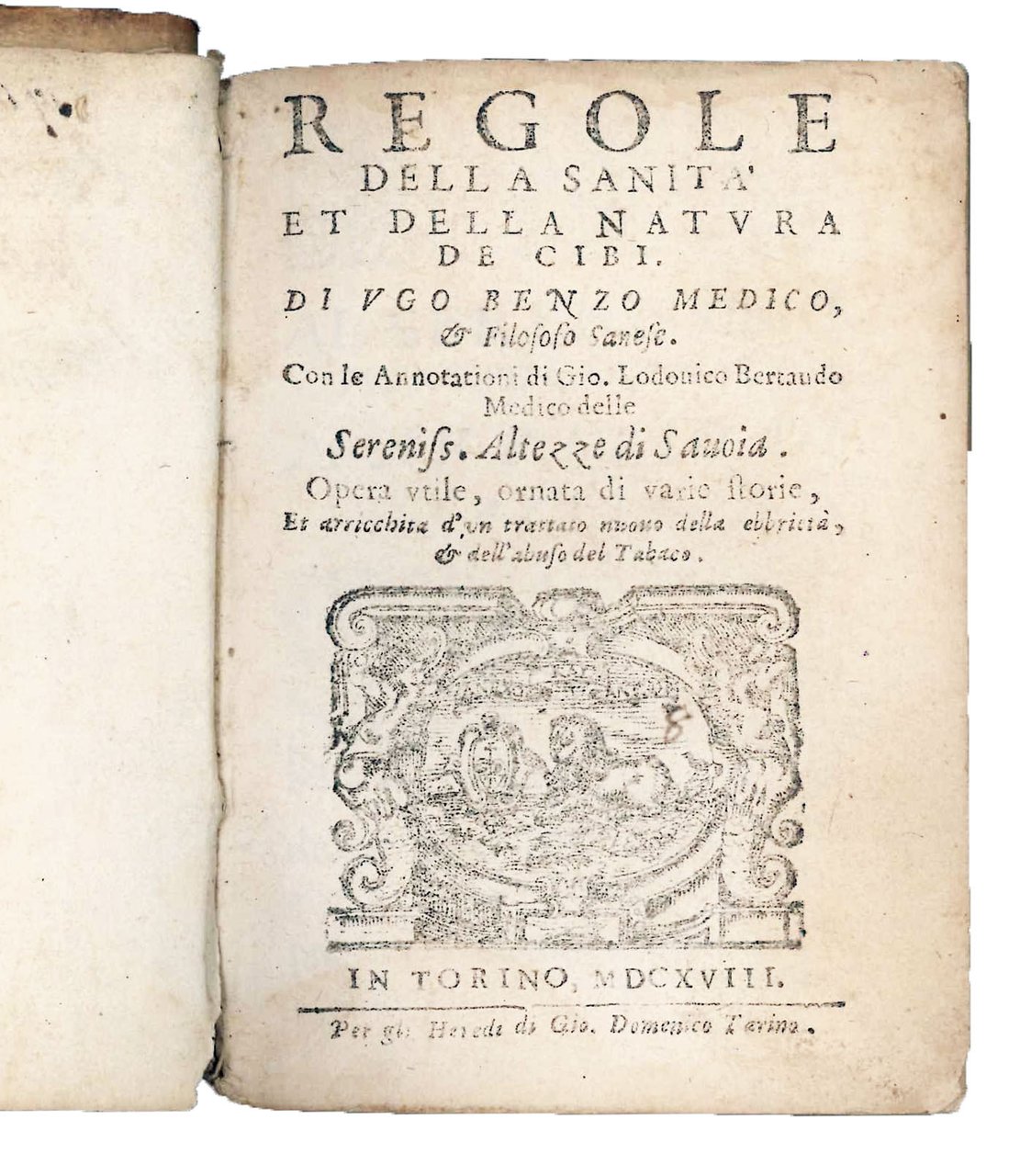 Regole della sanità et della natura de cibi. Di Ugo …