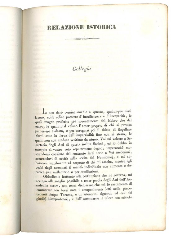 Relazione istorica degli atti e degli studj dell' I. e …