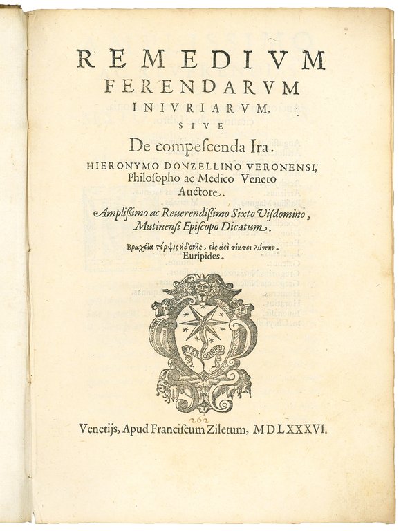 Remedium ferendarum iniuriarum, sive de compescenda ira