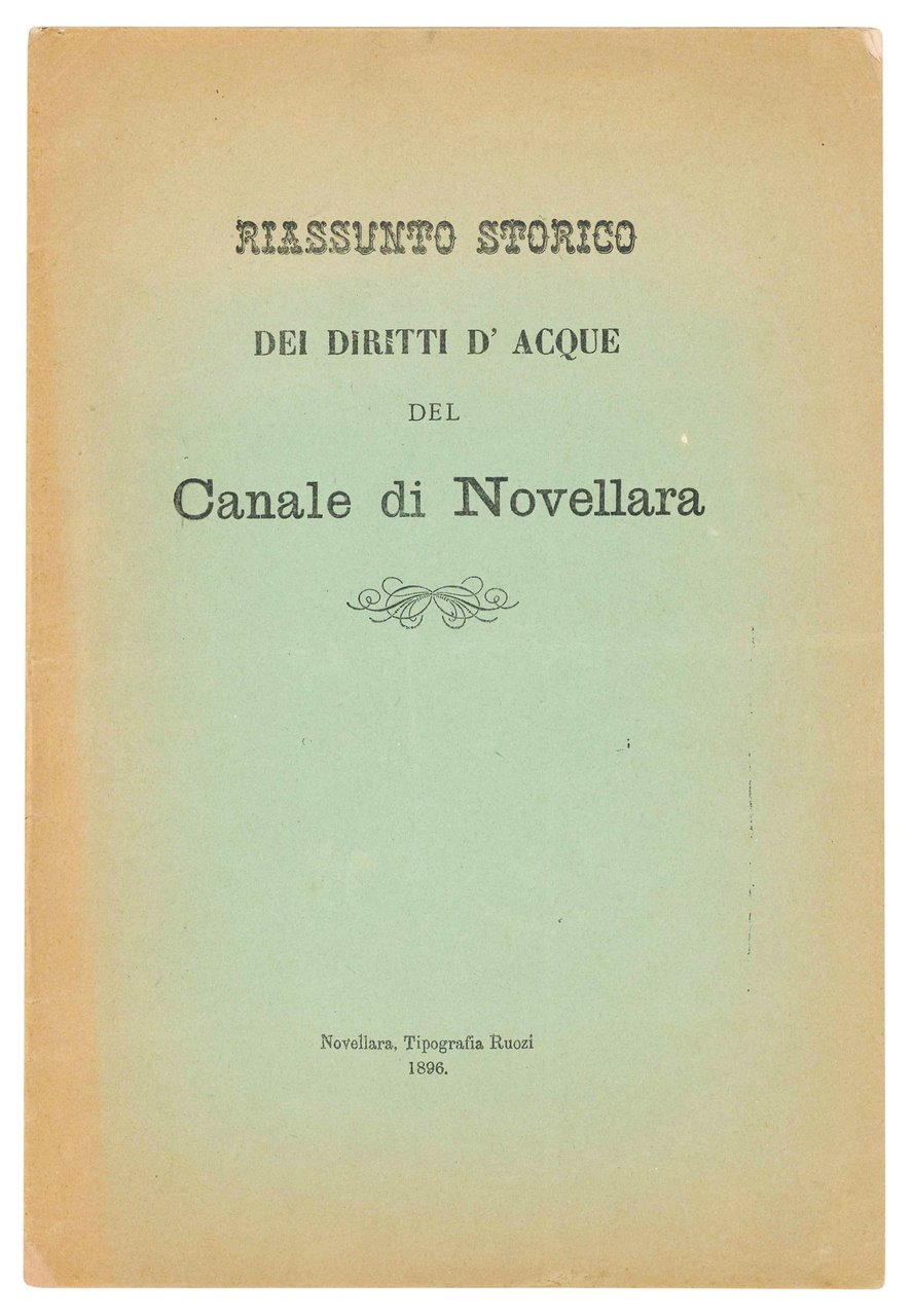 Riassunto storico dei diritti d'acque del Canale di Novellara | Immagine principale