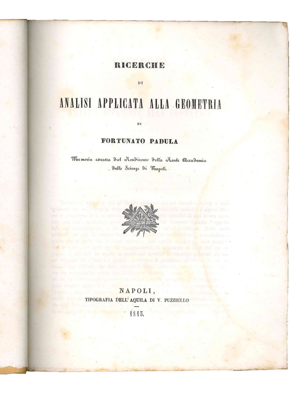 Ricerche di analisi applicata alla geometria. | Immagine principale