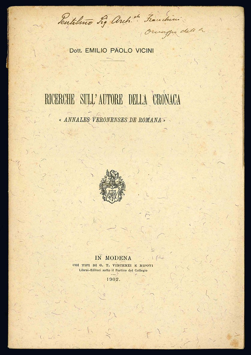 Ricerche sull'autore della cronaca "Annales veronenses de romana".